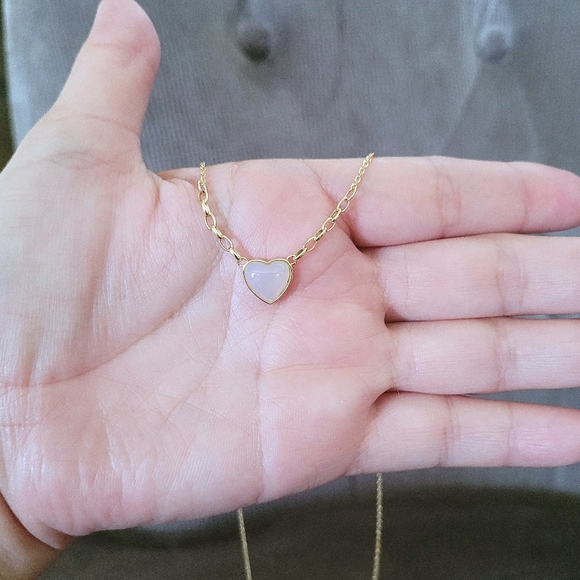 Olivia and Jackson Stationary Moonstone🌙 Heart❤️ Necklace - NIB - Picture 3 of 16